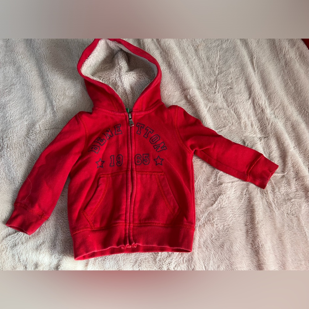 United Colors of Benetton Red hoodie 12 months